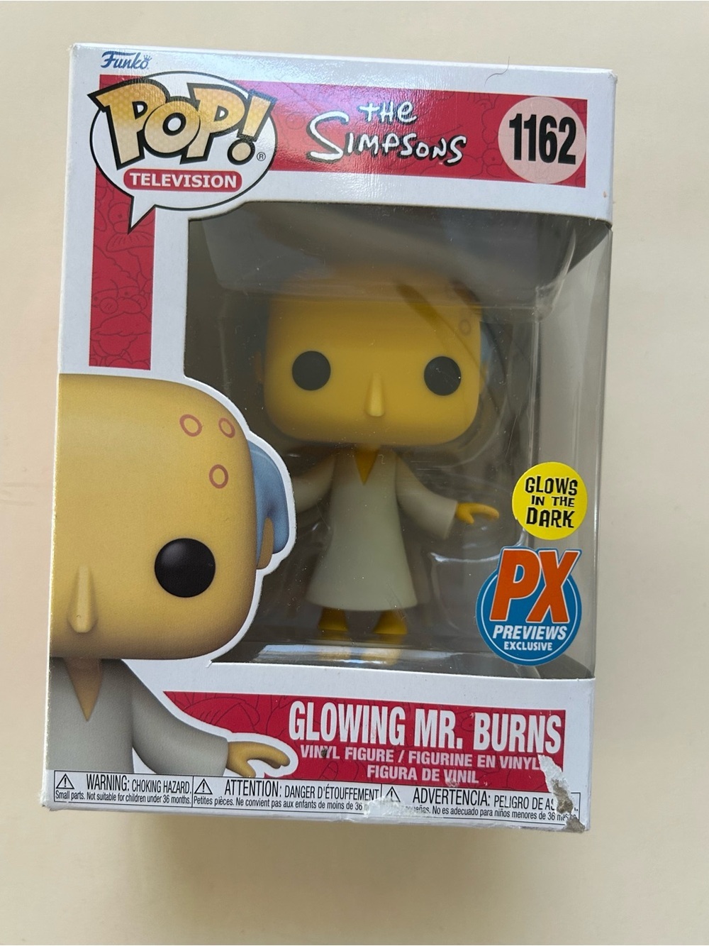 Funko Pop! The Simpsons Glowing Mr. Burns - Yellow, Cream